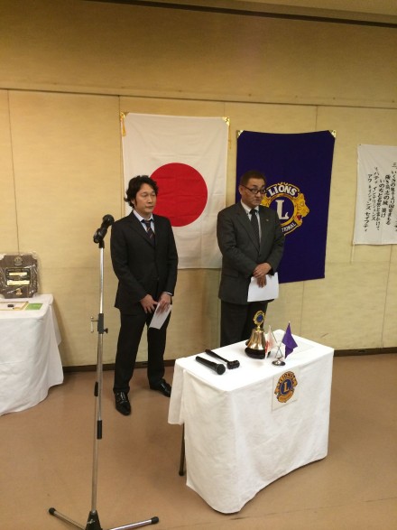 先月の理事会で承認されました高田博美Lの入会式を執り行いました